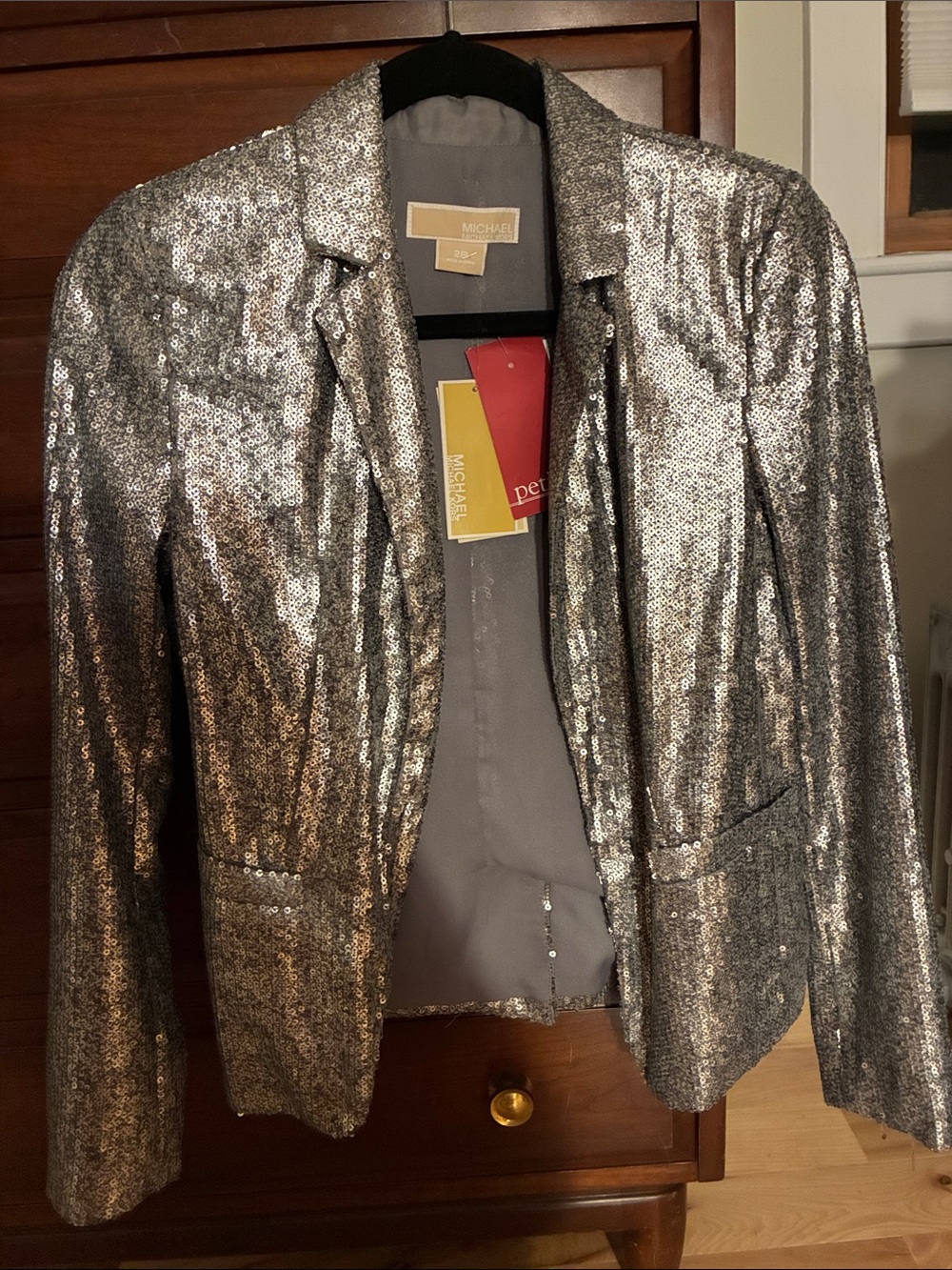 Michael Kors Silver Sequin Blazer Jacket
